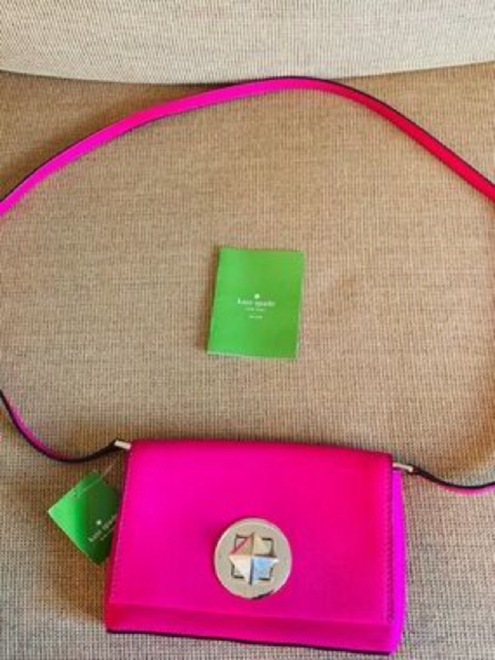 kate spade Hot Pink Crossbody with Turnlock Emblem